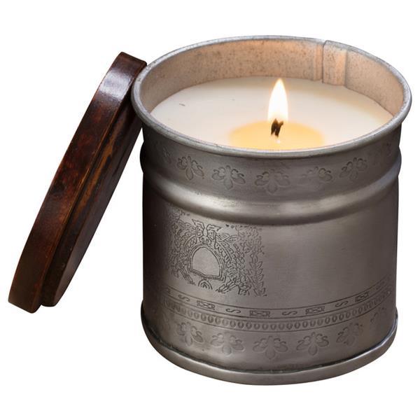 Himalayan Candles Archway Etched Iron Pot, Tobacco Bark, 12 oz