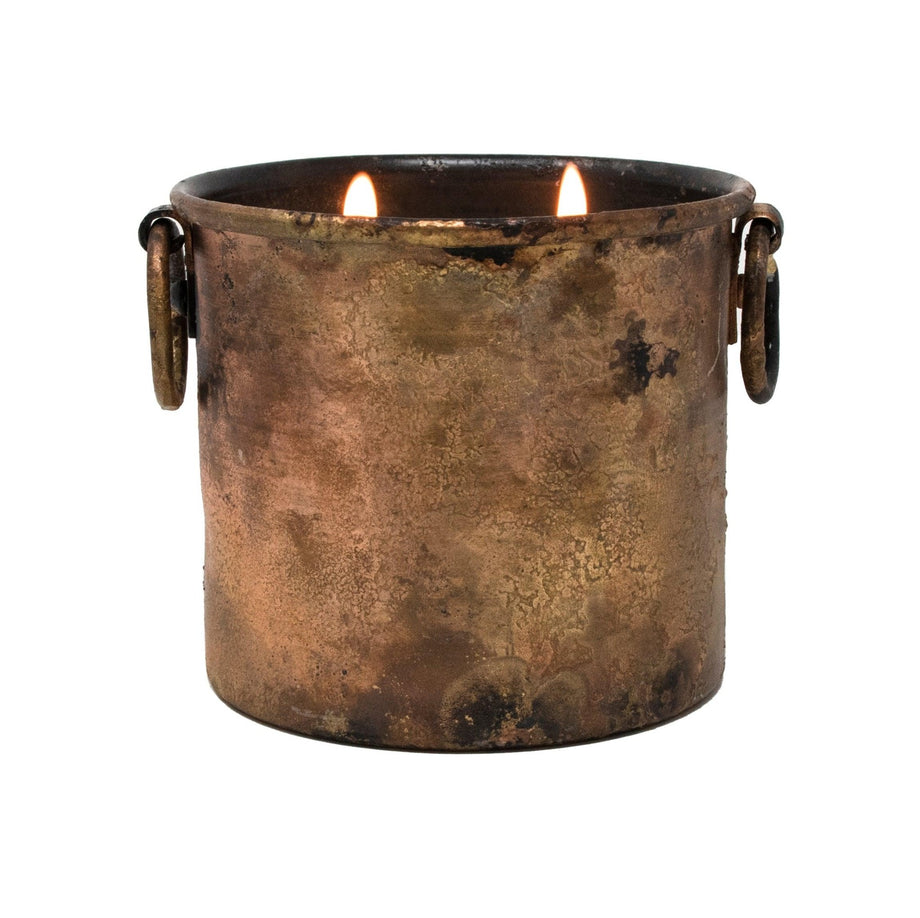 himalayan trading post tobacco bark candle Handblown Glass Horizon approximately 72 hours of burn Himalayan Candles 13oz Silver Artisan
