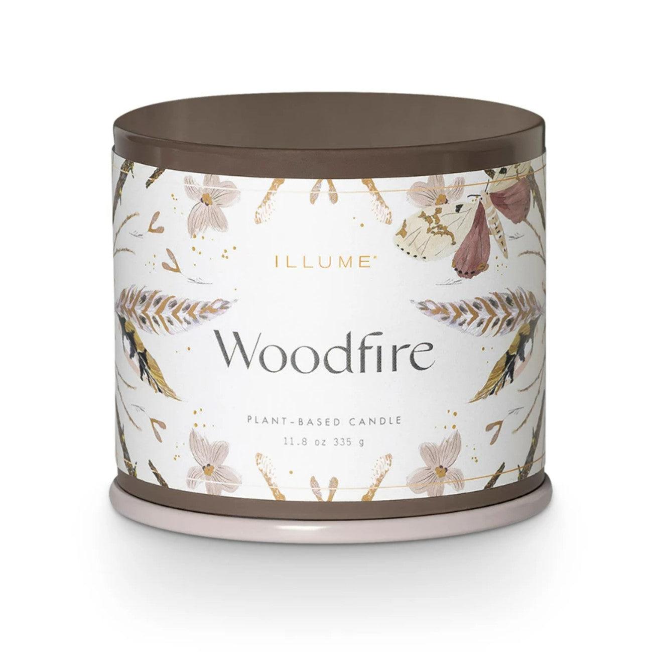Illume Woodfire Demi Vanity Tin Candle