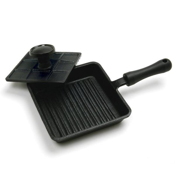 Norpro Cast Iron Panini Pan with Press - Thumbnail 2